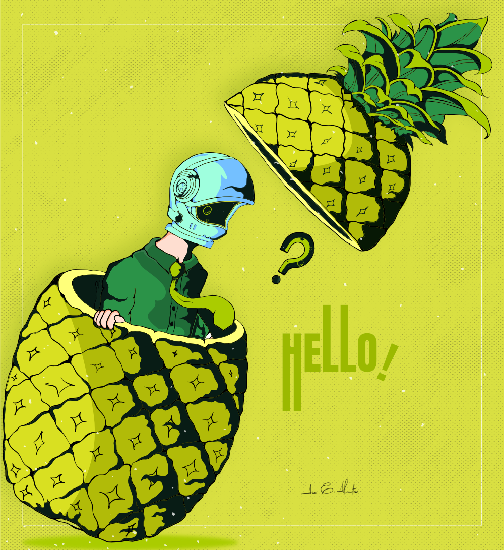 Ilustración piña para personalización